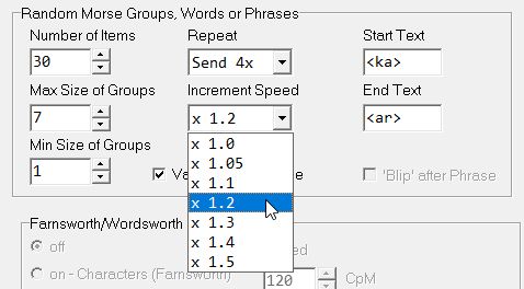 How to select speed increments