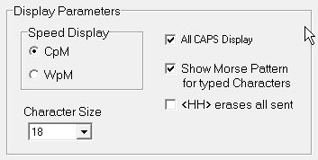 Right below panel of Parameter Window